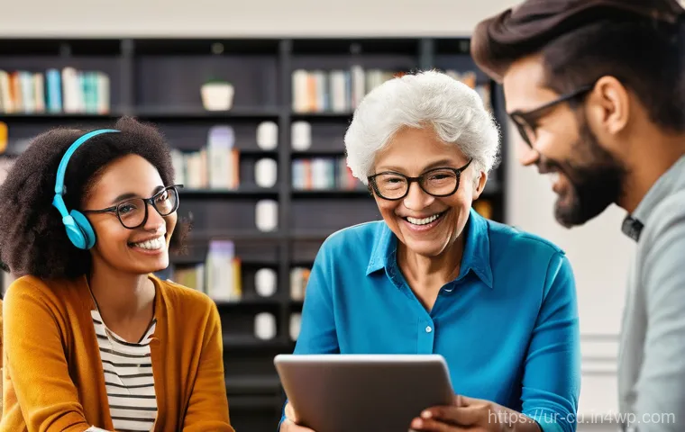 장애인을 위한 콘텐츠 제작 및 최적화 방법 - Image Prompt 1: The Inclusive Digital Community**