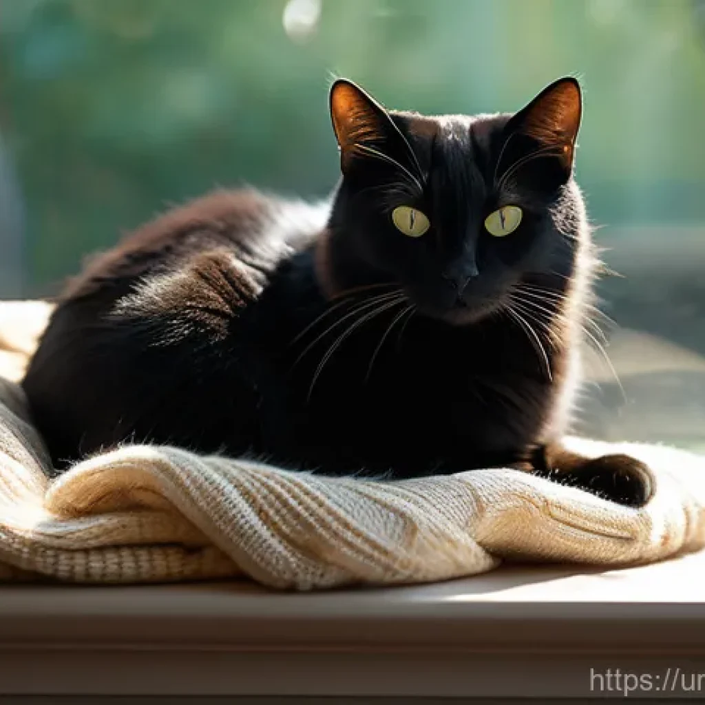 기술적 접근성을 위한 콘텐츠 작성 가이드라인 - **Image Prompt: The Comfort of Descriptive Alt Text**
    A sleek, healthy black cat is curled up pe...